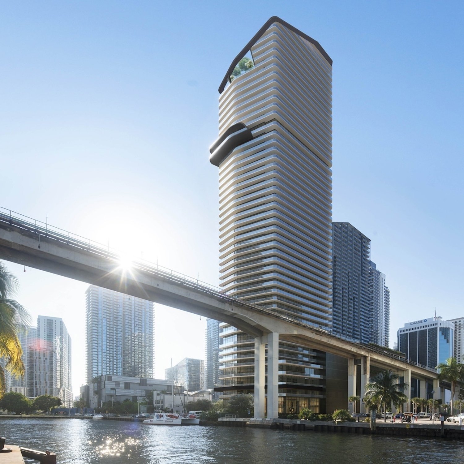 Lofty Brickell luxury residences in Brickell — exterior view